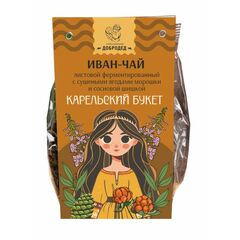 Иван-Чай с сушеными ягодами морошки и сосновой шишкой Карельский букет, 50 г , фото 