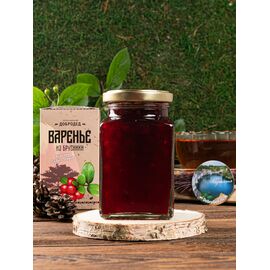 Варенье из Брусники баночка 300 г в коробочке с магнитиком, фото 