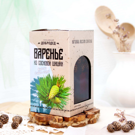 Варенье из Сосновых шишек баночка 300 г в коробочке с магнитиком, фото 