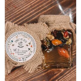 Мед с орехами и карельскими ягодами, 280 г, фото 