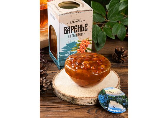 Варенье из Облепихи баночка 300 г в коробочке с магнитиком, фото , изображение 2