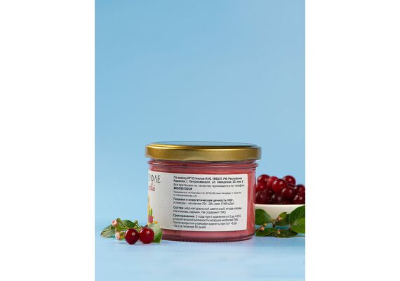 Мед-суфле с клюквой 250 г, фото , изображение 2