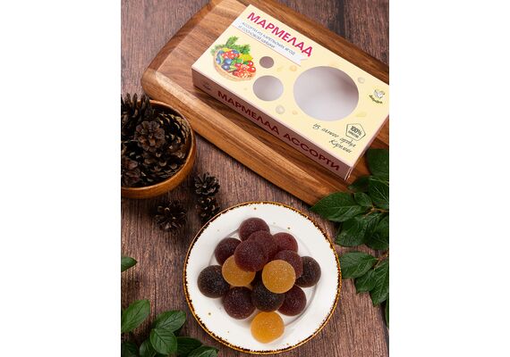 Мармелад Ассорти (из сосновой шишки, из морошки, из черники, из брусники, из лесных ягод) 150 г, фото 