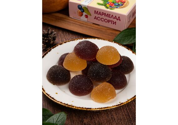 Мармелад Ассорти (из сосновой шишки, из морошки, из черники, из брусники, из лесных ягод) 150 г, фото , изображение 2