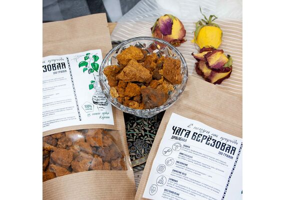 Гриб Чага сушеный дробленный 200 г, фото , изображение 2