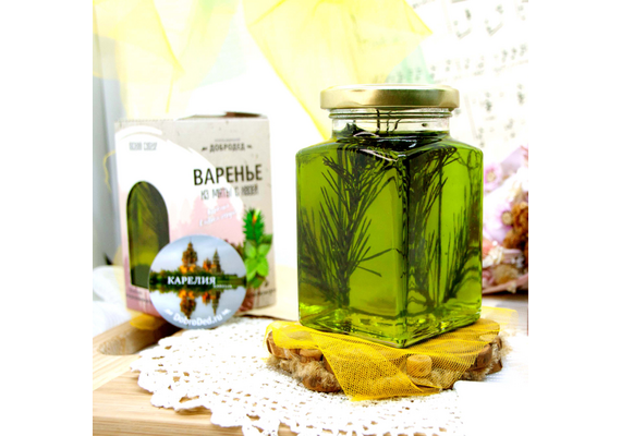 Варенье из Мяты с хвоей баночка 300г в коробочке с магнитиком, фото , изображение 2