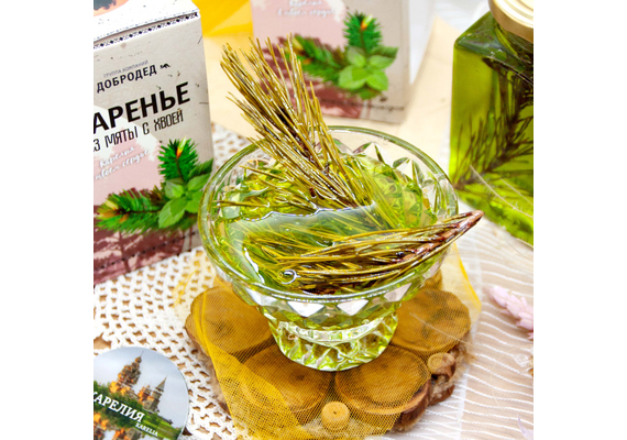 Варенье из Мяты с хвоей баночка 300г в коробочке с магнитиком, фото , изображение 5