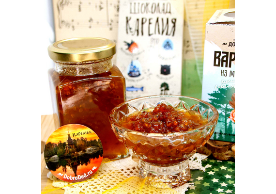 Варенье из Морошки баночка 300 г в коробочке с магнитиком, фото , изображение 4