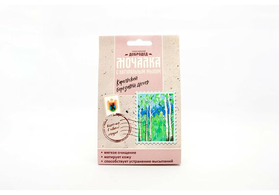 Мочалка с мылом Карельский берёзовый дёготь, фото , изображение 4