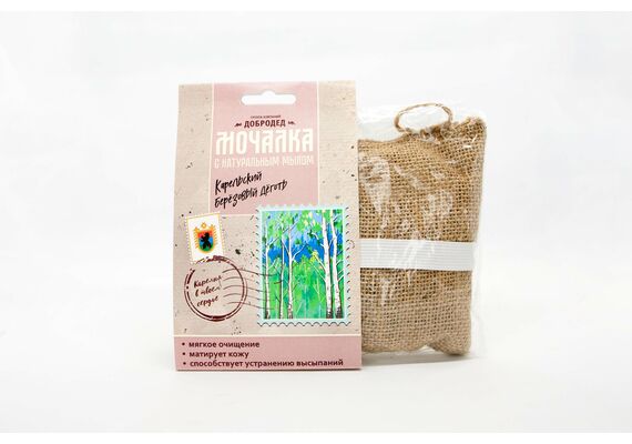 Мочалка с мылом Карельский берёзовый дёготь, фото , изображение 6