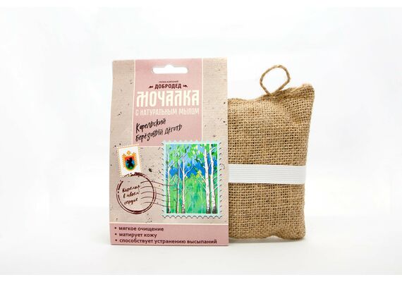 Мочалка с мылом Карельский берёзовый дёготь, фото , изображение 5