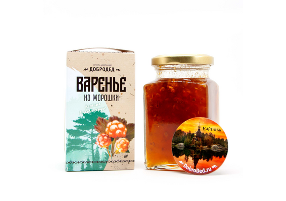 Варенье из Морошки баночка 300 г в коробочке с магнитиком, фото , изображение 7