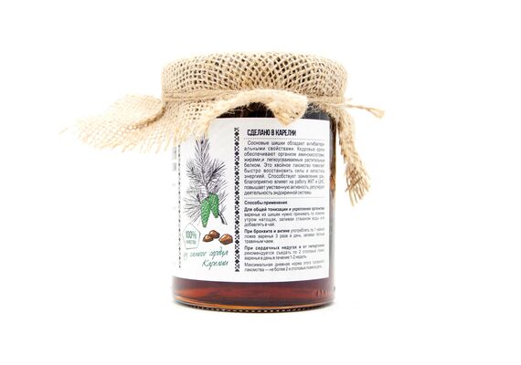 Варенье из Сосновой шишки с печеными кедровыми орешками  485 г Крафт упаковка, фото , изображение 6