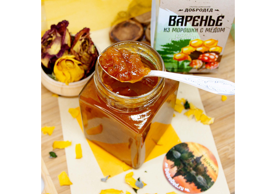 Морошка с медом (без сахара) 300 г Сувенирная коробочка, фото , изображение 7