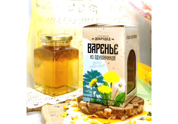 Варенье из Одуванчика баночка 300 г в коробочке с магнитиком, фото , изображение 2