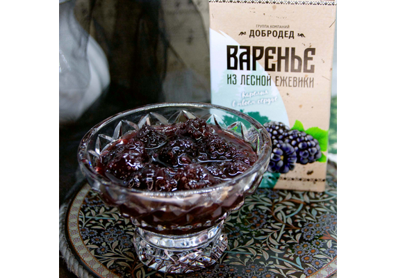 Варенье из Ежевики баночка 300 г  в коробочке с магнитиком, фото , изображение 2