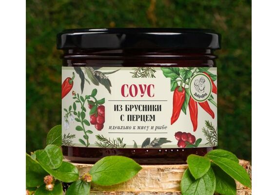 Соус ягодный брусничный с перцем, 250 гр, фото 