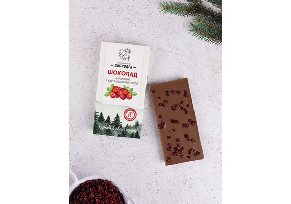 Шоколад молочный с карельской брусникой, фото , изображение 2