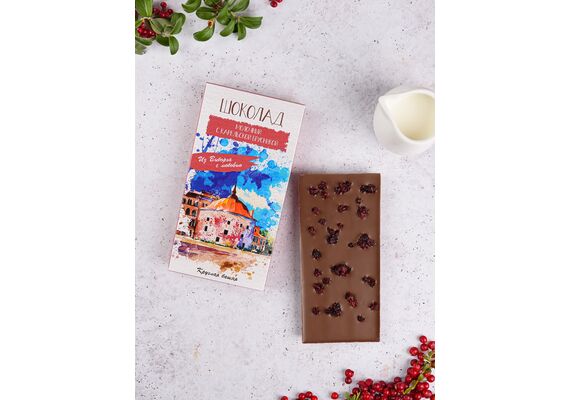 Шоколад молочный с карельской брусникой (виды Выборга) , фото , изображение 2