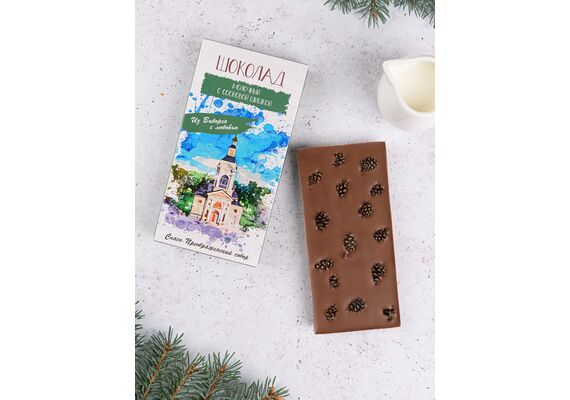 Шоколад молочный с карельской сосновой шишкой (виды Выборга), фото , изображение 2