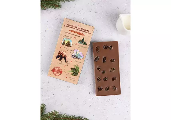 Шоколад молочный с сосновой шишкой 135 г, фото , изображение 2