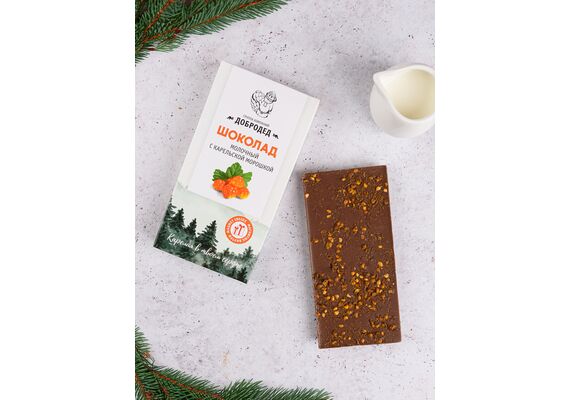 Шоколад молочный с карельской морошкой, фото , изображение 2